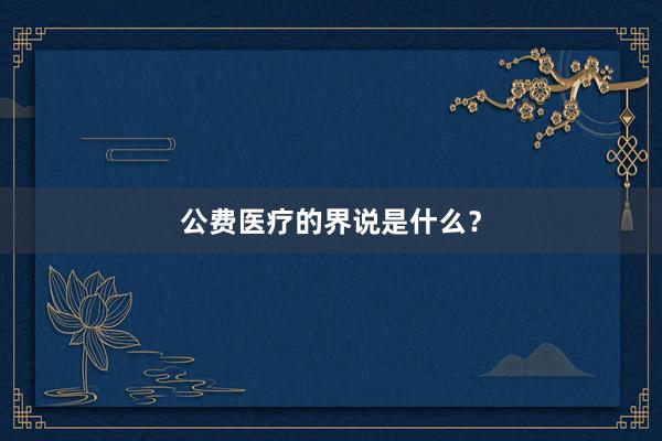 公费医疗的界说是什么？